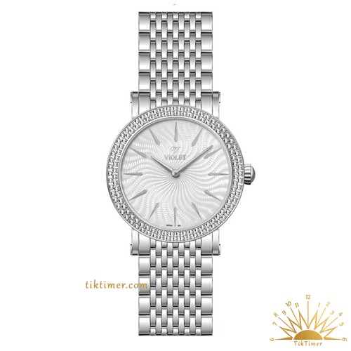 ساعت مچی زنانه ویولت مدل 0593، تمام استیل، صفحه سفید