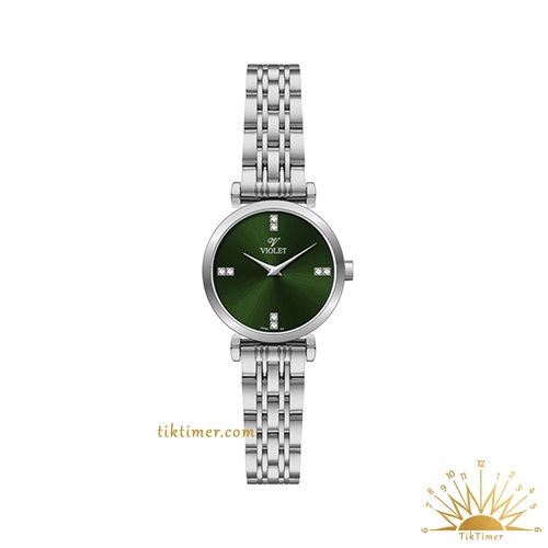 ساعت مچی زنانه ویولت مدل 0646، سیلور صفحه سبز
