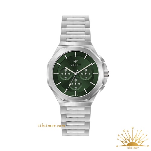 ساعت مچی مردانه ویولت مدل 0643، سیلور صفحه سبز